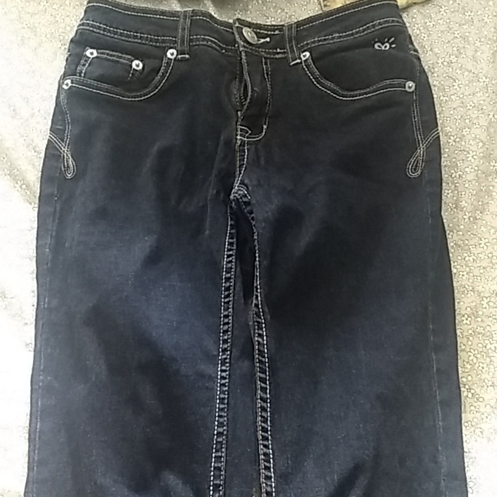 Dark wash skinny jeans